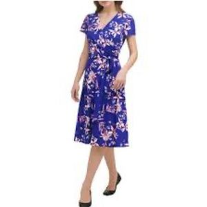 Eliza J Faux Wrap Dress in Cobalt Blue Tropical
Pink Floral Size S